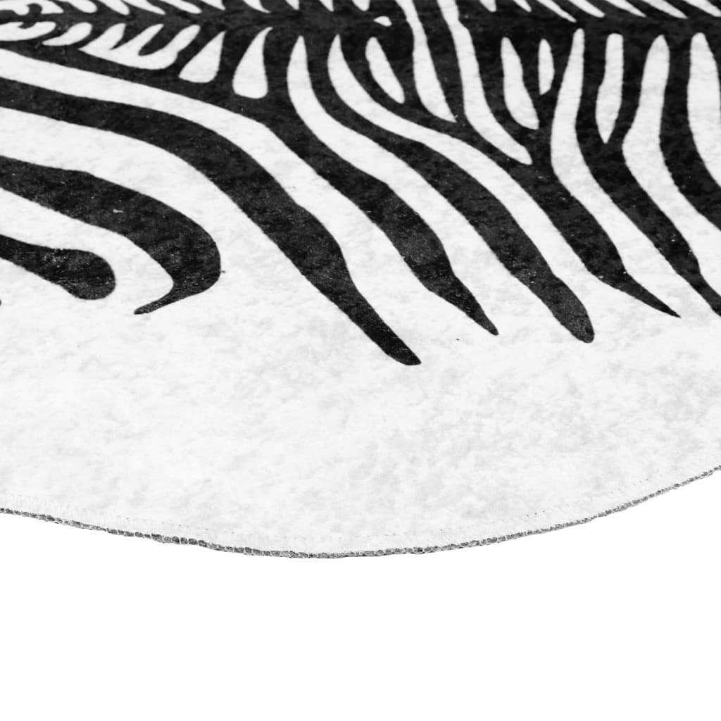 vidaXL Matto mustavalkoinen 120x170 cm pestävä seeprakuvio liukumaton
