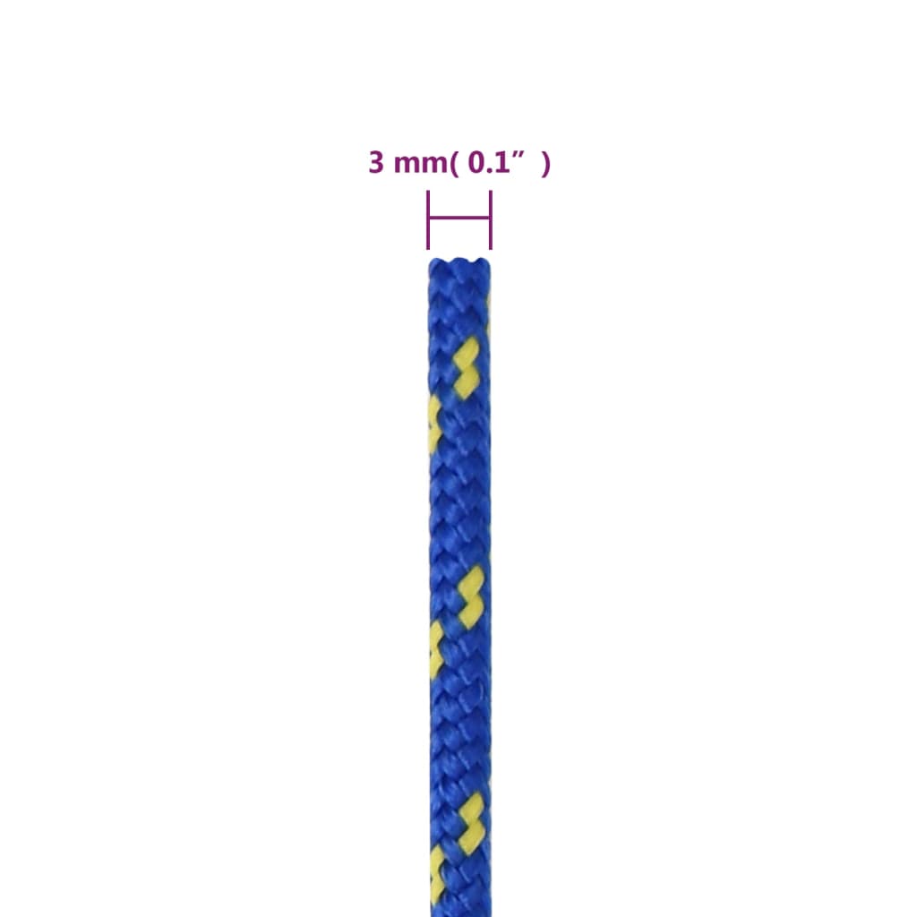 vidaXL Veneköysi sininen 3 mm 50 m polypropeeni