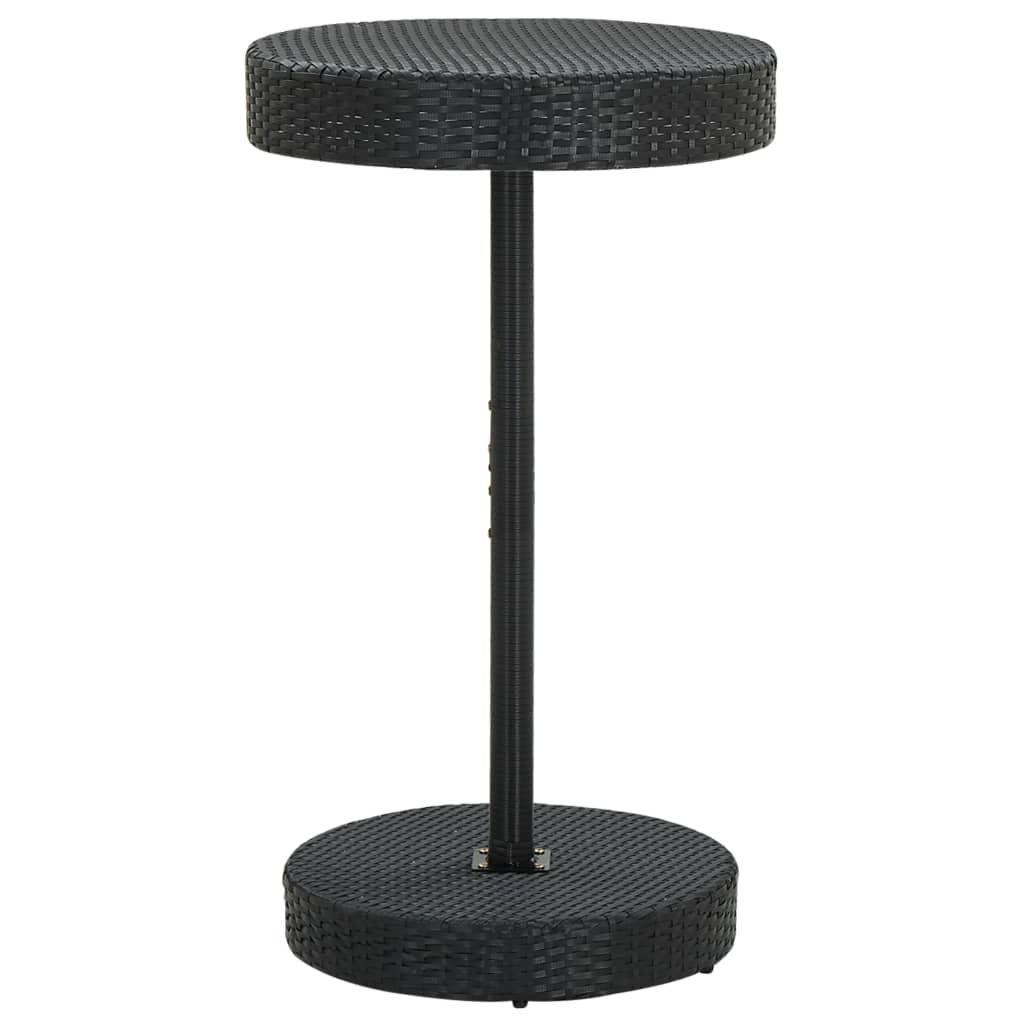 vidaXL Puutarhapöytä musta 60,5x106 cm polyrottinki