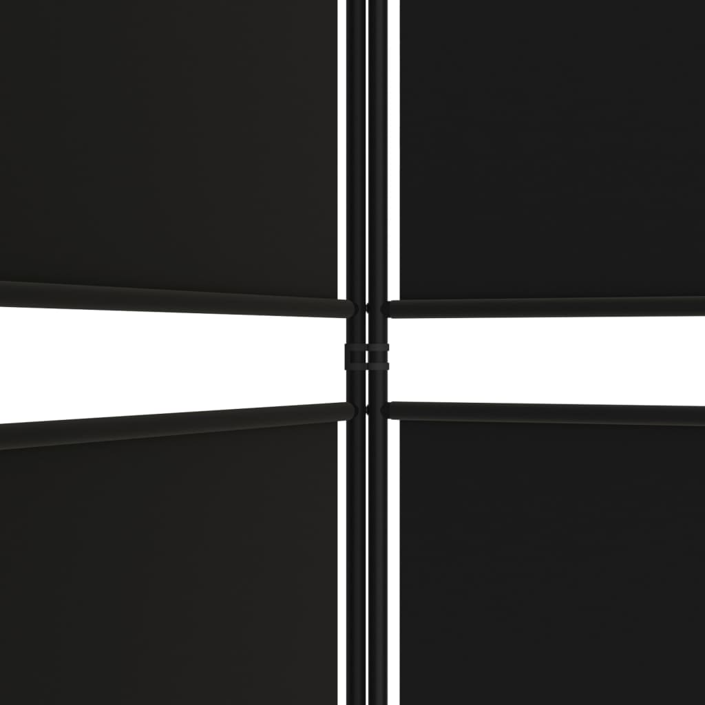 vidaXL 6-paneelinen Tilanjakaja musta 300x200 cm kangas
