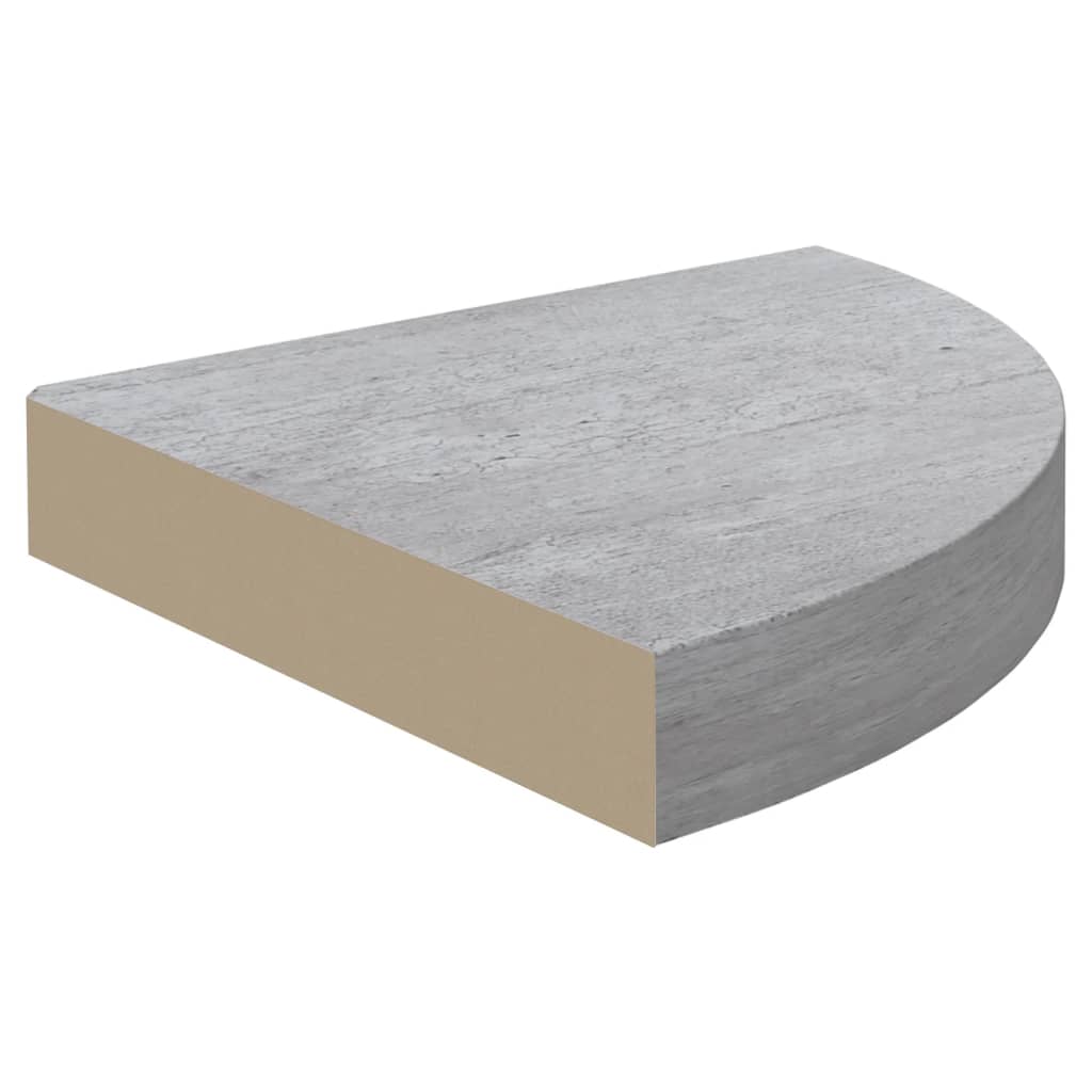 vidaXL Seinäkulmahylly betoninharmaa 25x25x3,8 cm MDF