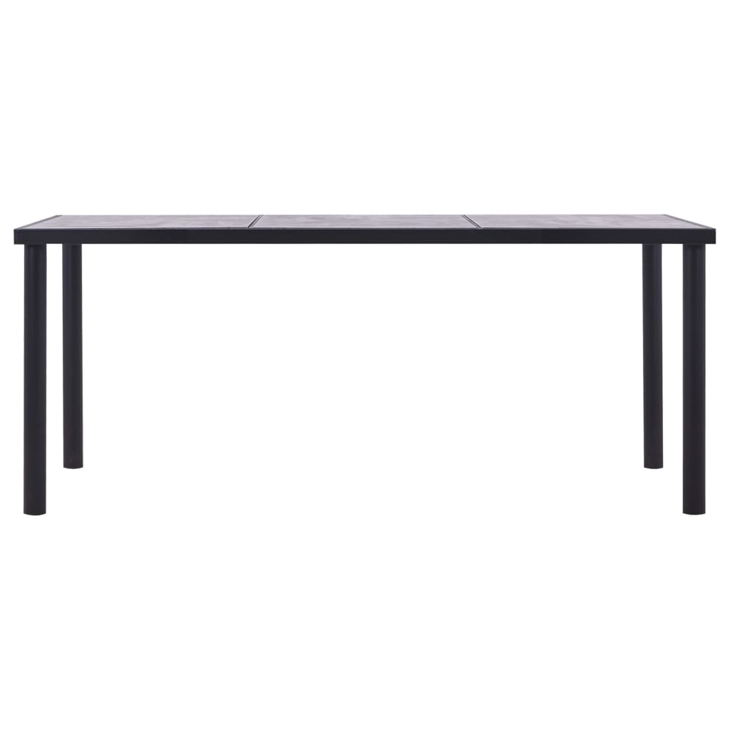 vidaXL Ruokapöytä musta ja betoninharmaa 180x90x75 cm MDF