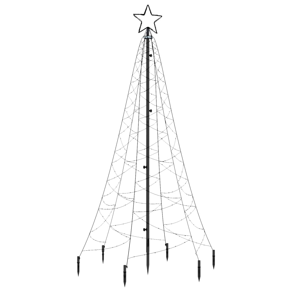 vidaXL Joulukuusi piikillä 200 kylmän valkoista LED-valoa 180 cm