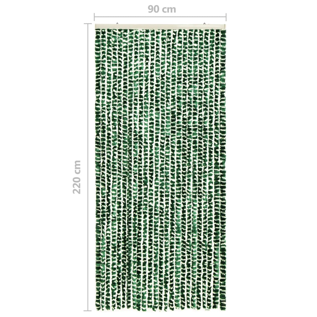 vidaXL Hyönteisverho vihreä ja valkoinen 90x220 cm Chenille