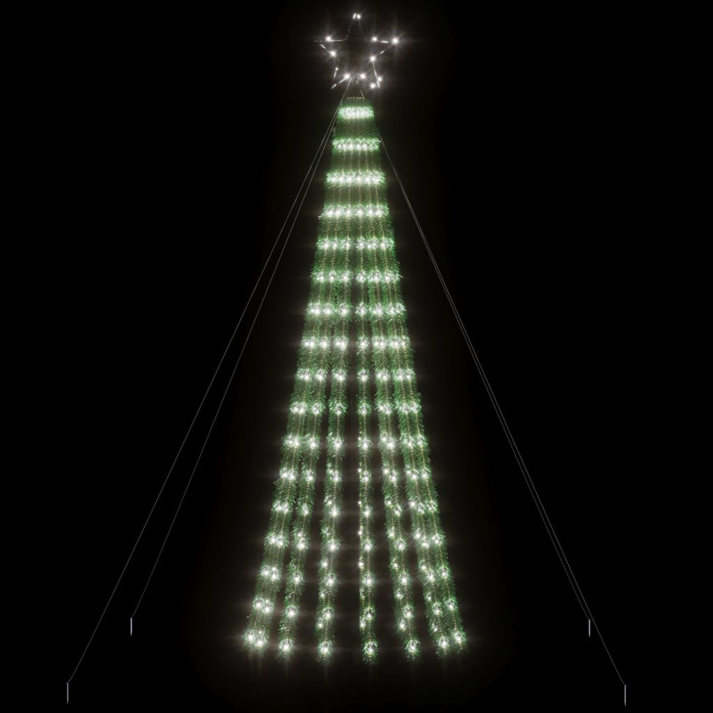 vidaXL Joulukuusi kartio 275 kylmän valkoista LED-valoa 180 cm