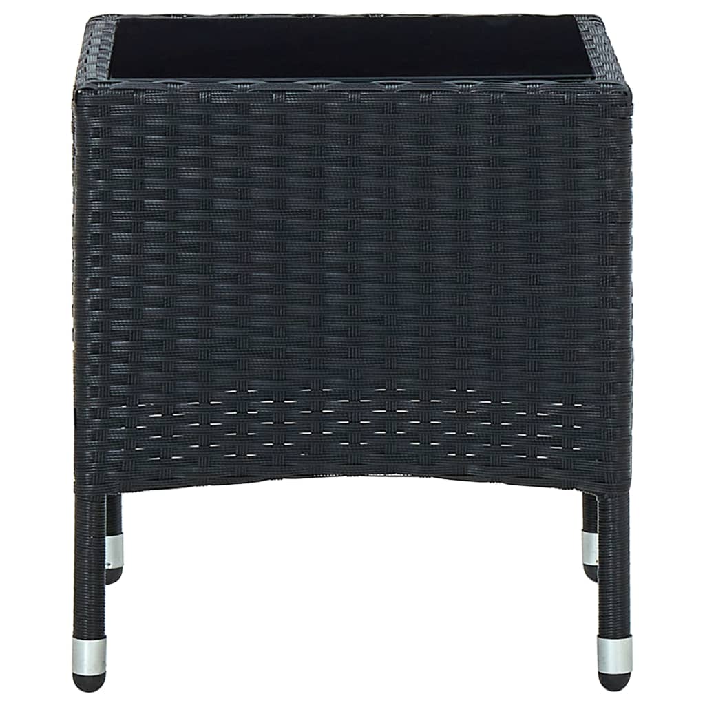 vidaXL Puutarhapöytä musta 40x40x45 cm polyrottinki