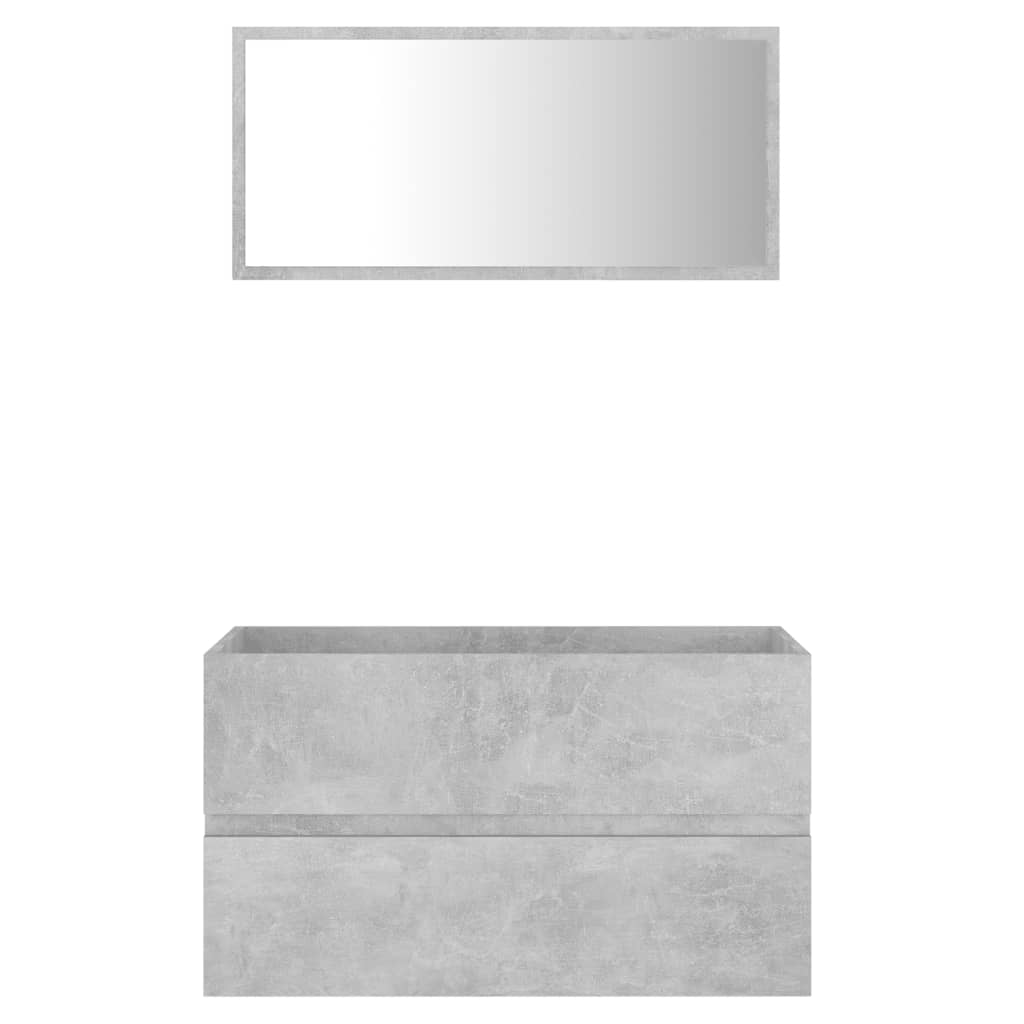 vidaXL 2-osainen kylpyhuoneen kalustesarja betoninharmaa lastulevy