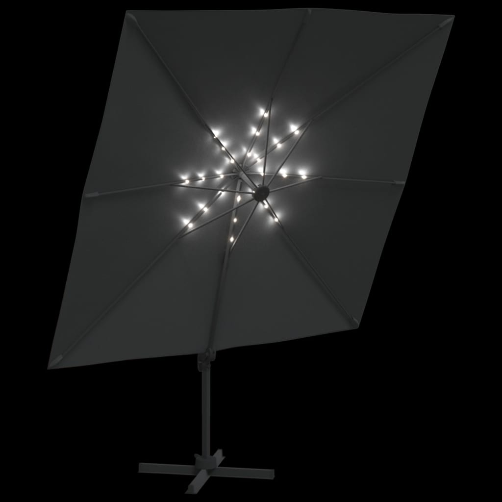 vidaXL Riippuva LED-aurinkovarjo antrasiitti 400x300 cm