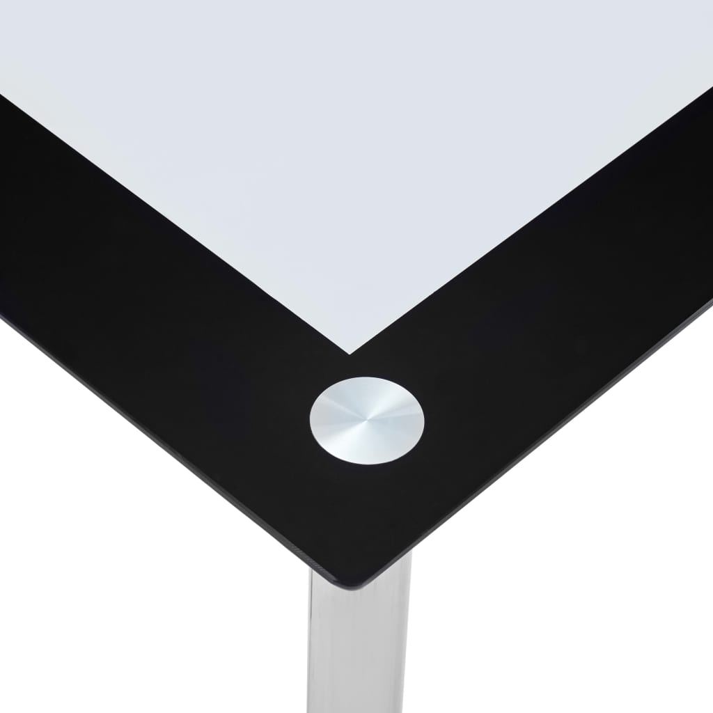 vidaXL Ruokapöytä musta ja läpinäkyvä 120x60x75 cm karkaistu lasi