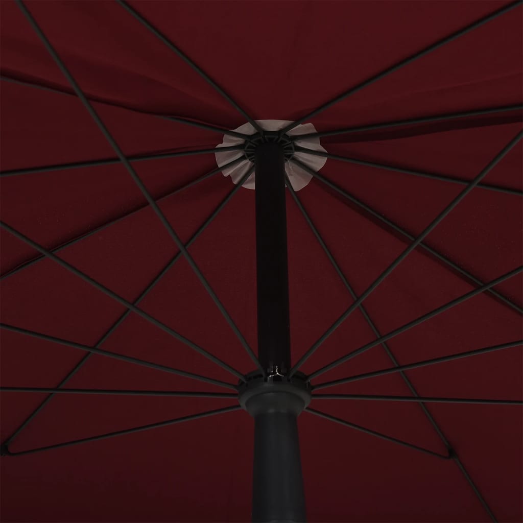 vidaXL Puutarhan aurinkovarjo tangolla 200x130 cm viininpunainen