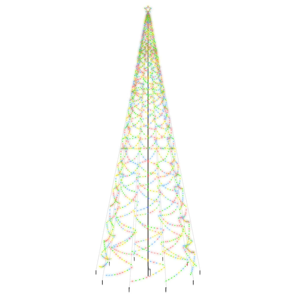 vidaXL Joulukuusi piikillä 3000 moniväristä LED-valoa 800 cm