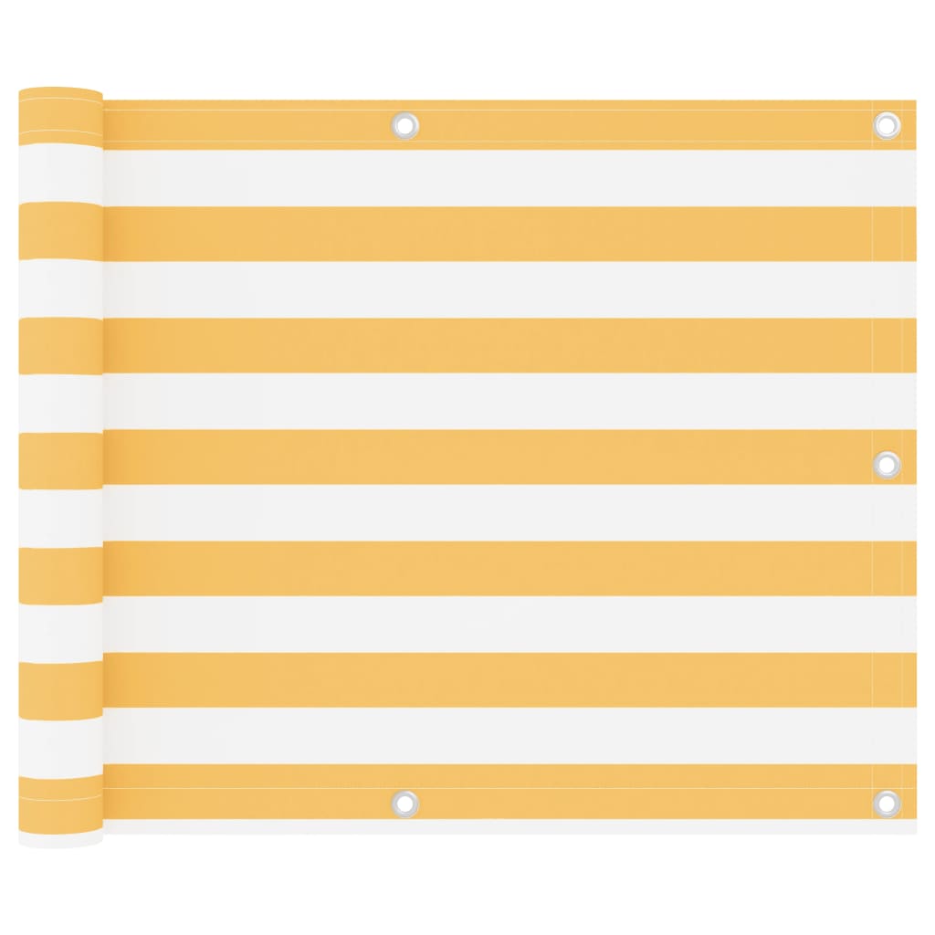 vidaXL Parvekkeen suoja valkoinen ja keltainen 75x300 cm Oxford kangas