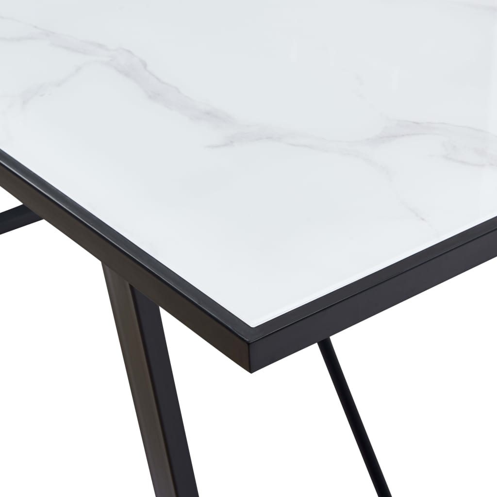 vidaXL Ruokapöytä valkoinen 140x70x75 cm karkaistu lasi