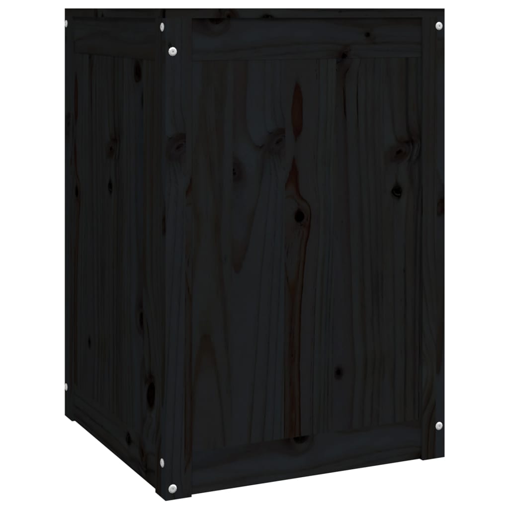 vidaXL Pyykkilaatikko musta 44x44x66 cm täysi mänty