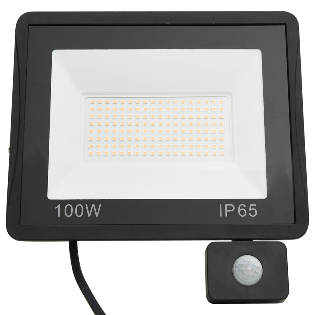 vidaXL LED-valonheitin sensorilla 100 W lämmin valkoinen