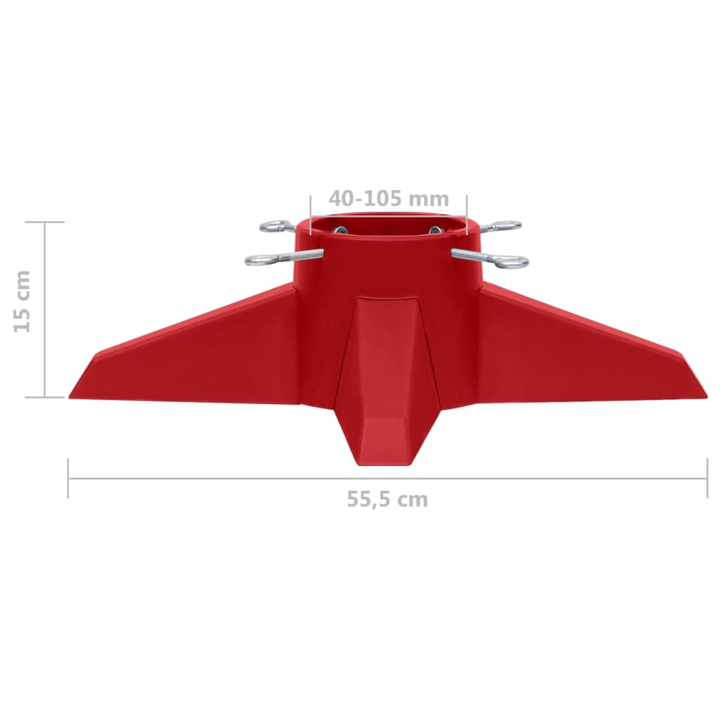 vidaXL Joulukuusen jalka punainen 55,5x55,5x15 cm
