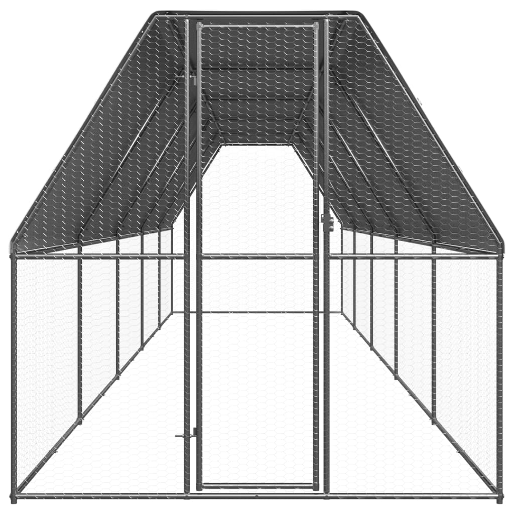 vidaXL Ulkotilan kanahäkki 2x10x2 m galvanoitu teräs