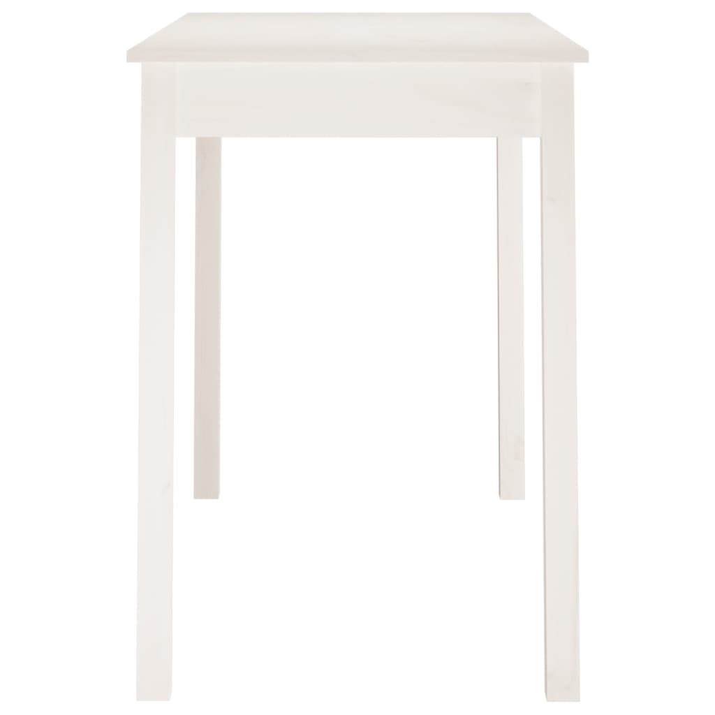 vidaXL Ruokapöytä valkoinen 110x55x75 cm täysi mänty