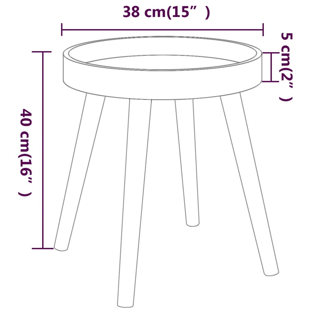 vidaXL Sivupöytä harmaa 38x38x40 cm tekninen puu ja täysi mänty