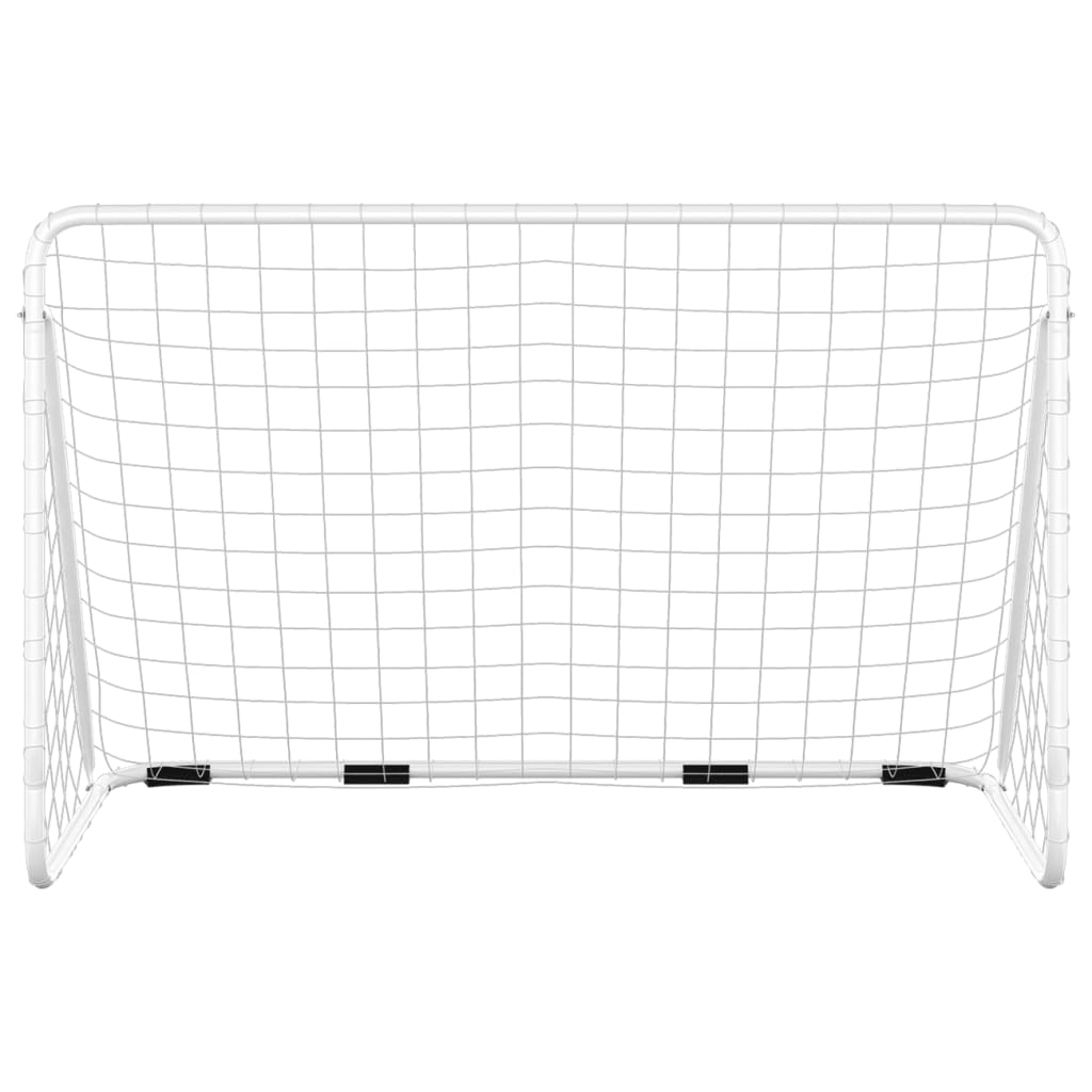 vidaXL Jalkapallomaali verkolla valkoinen 180x90x120 cm teräs