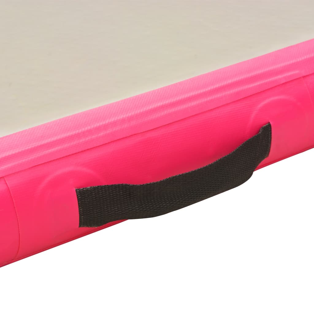 vidaXL Täytettävä voimistelumatto pumpulla 500x100x10 cm PVC pinkki