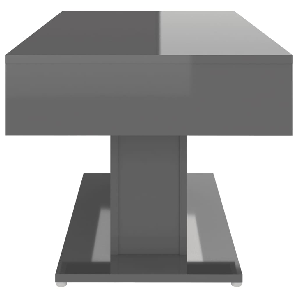 vidaXL Sohvapöytä korkeakiilto harmaa 96x50x45 cm lastulevy