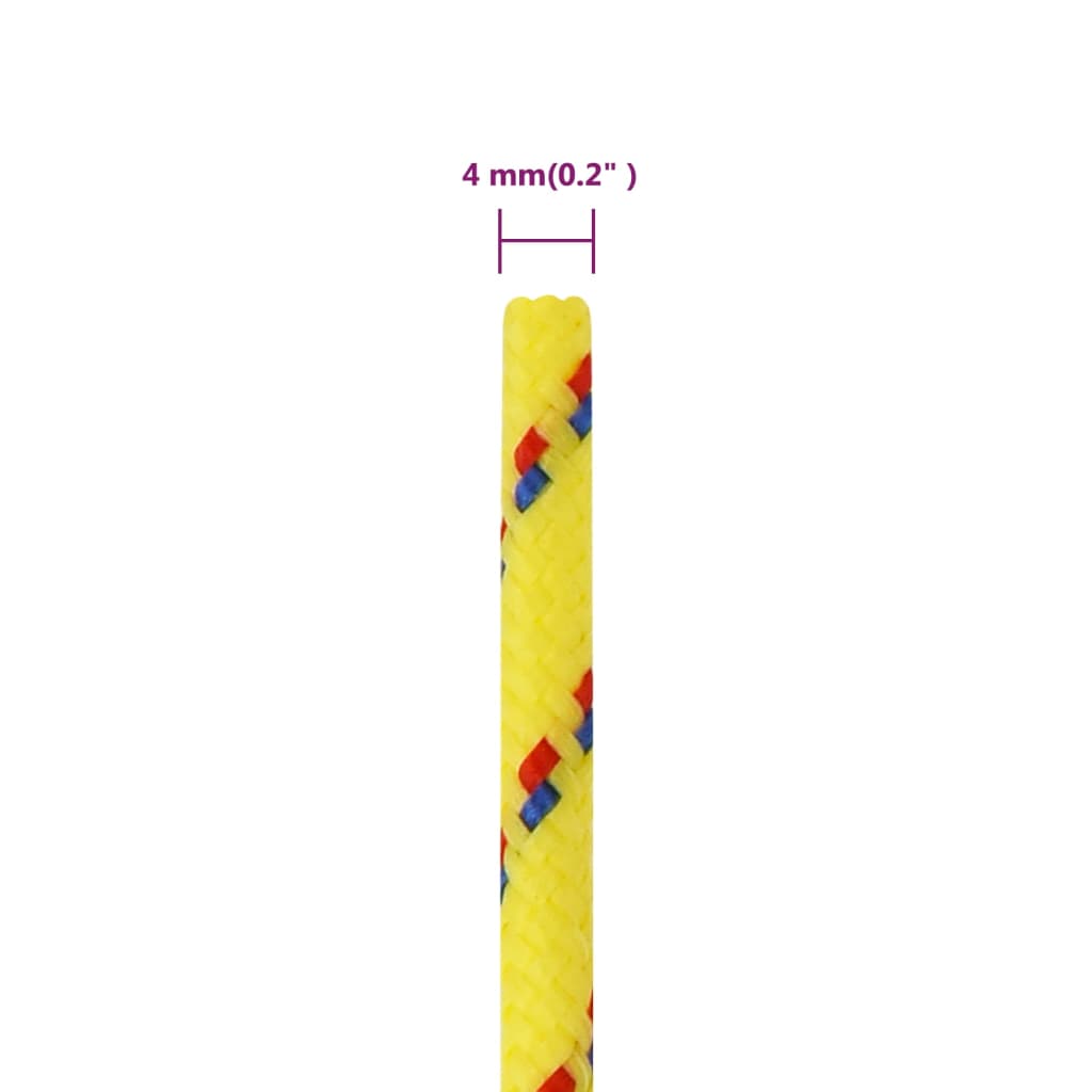 vidaXL Veneköysi keltainen 4 mm 25 m polypropeeni