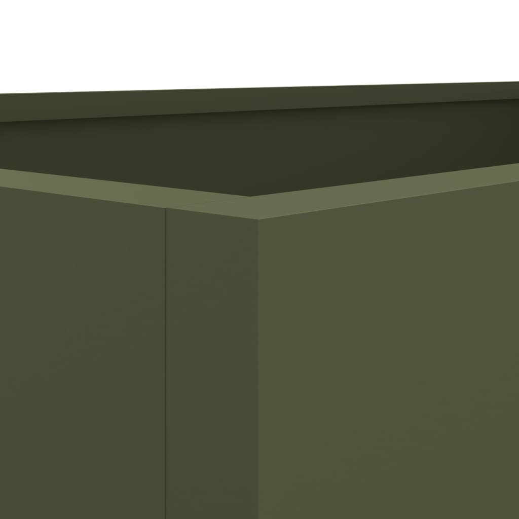 vidaXL Kukkalaatikko oliivinvihreä 62x40x39 cm kylmävalssattu teräs