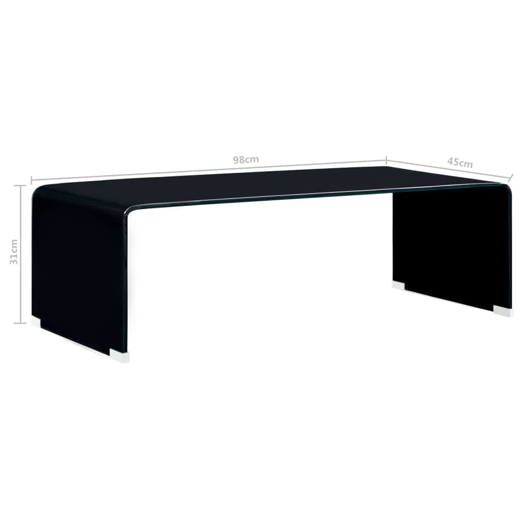 vidaXL Sohvapöytä musta 98x45x31 cm karkaistu lasi