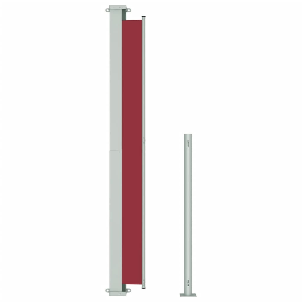vidaXL Sisäänvedettävä terassin sivumarkiisi 180x500 cm punainen