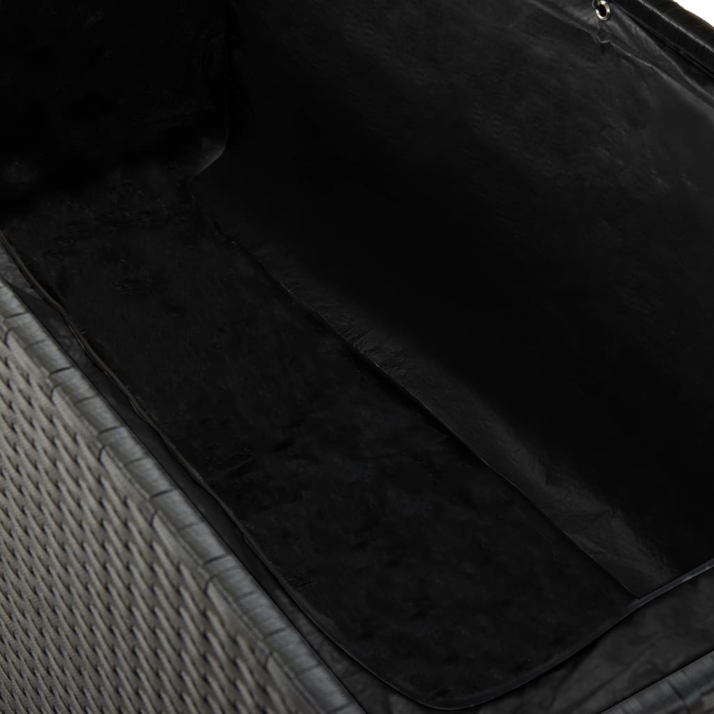 vidaXL Puutarhan säilytyslaatikko musta 120 x 50 x 60 cm polyrottinki