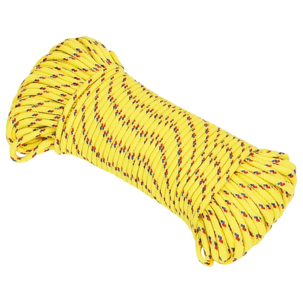 vidaXL Veneköysi keltainen 3 mm 100 m polypropeeni