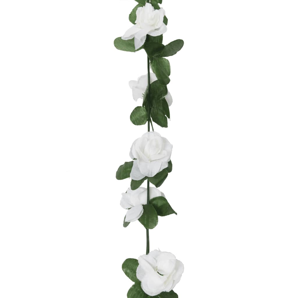 vidaXL Tekokukkaseppeleet 6 kpl kevään valkoinen 250 cm
