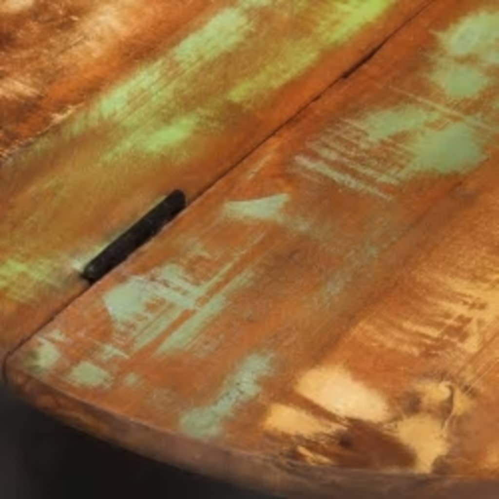 vidaXL Sohvapöytä kiinteä kierrätetty puu musta kulhon muoto