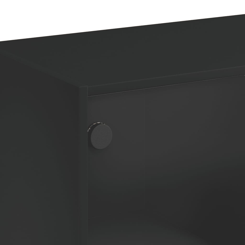 vidaXL Sohvapöytä lasiovilla musta 102x50x42 cm