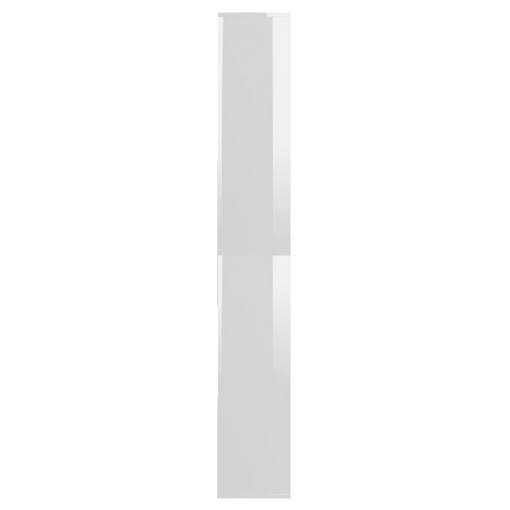 vidaXL Kirjahylly korkeakiilto valkoinen 67x24x161 cm lastulevy