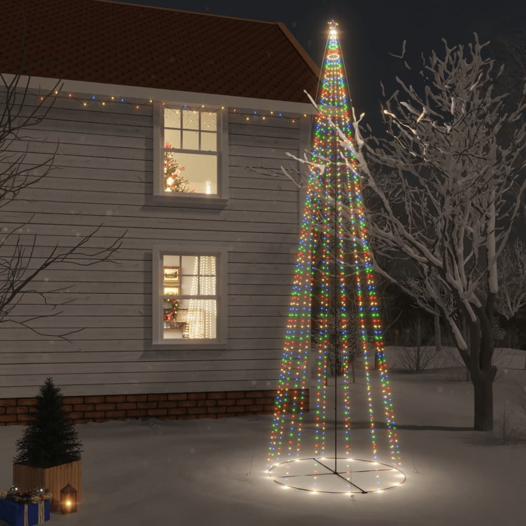 vidaXL Kartio joulukuusi 1134 värikästä LED-valoa 230x800 cm