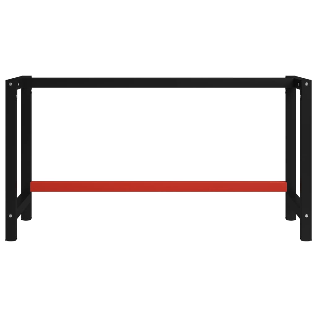 vidaXL Työpöydän runko metalli 150x57x79 cm musta ja punainen