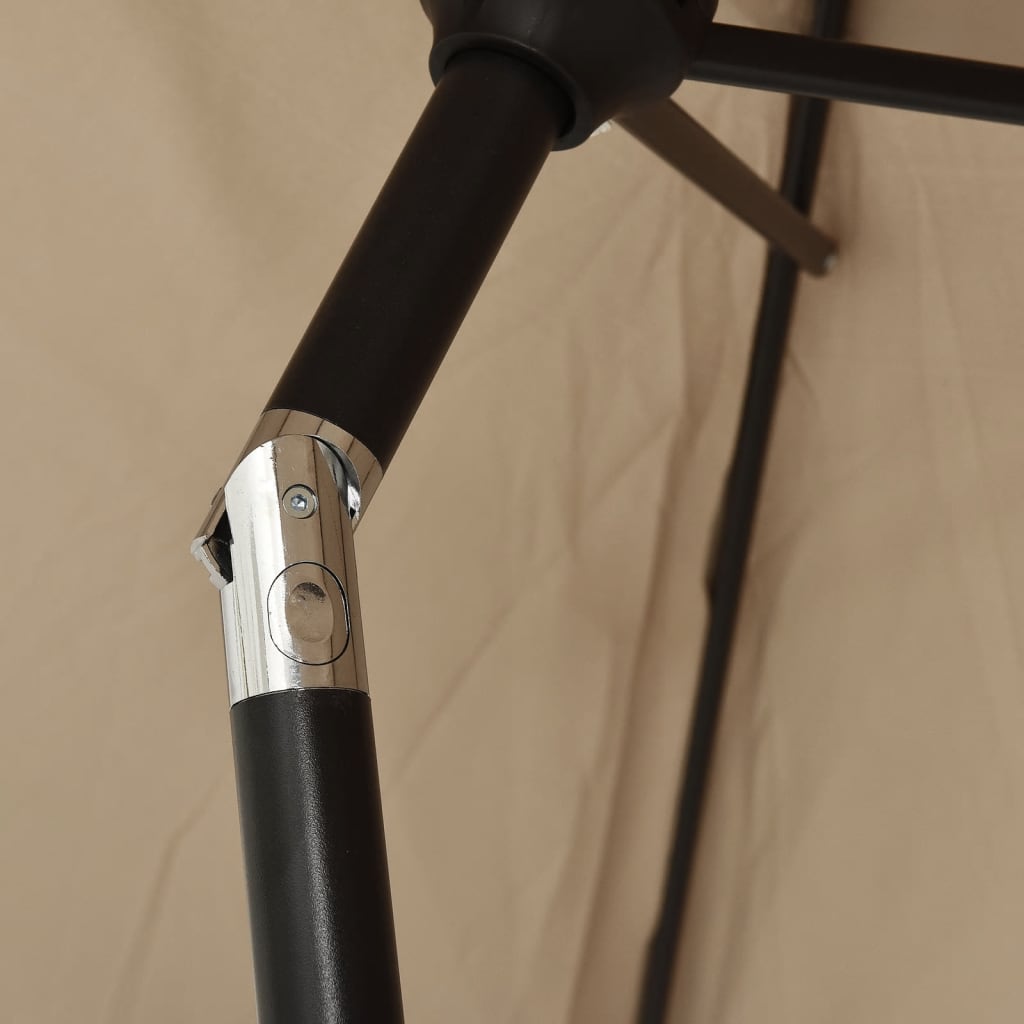 vidaXL Aurinkovarjo LED-valot terästanko 300 cm harmaanruskea