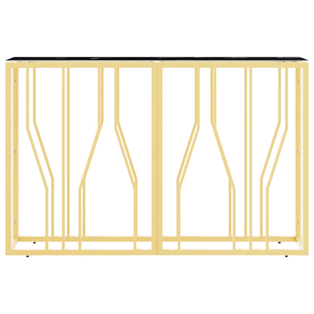 vidaXL Konsolipöytä kulta 110x30x70 cm ruostumaton teräs ja lasi