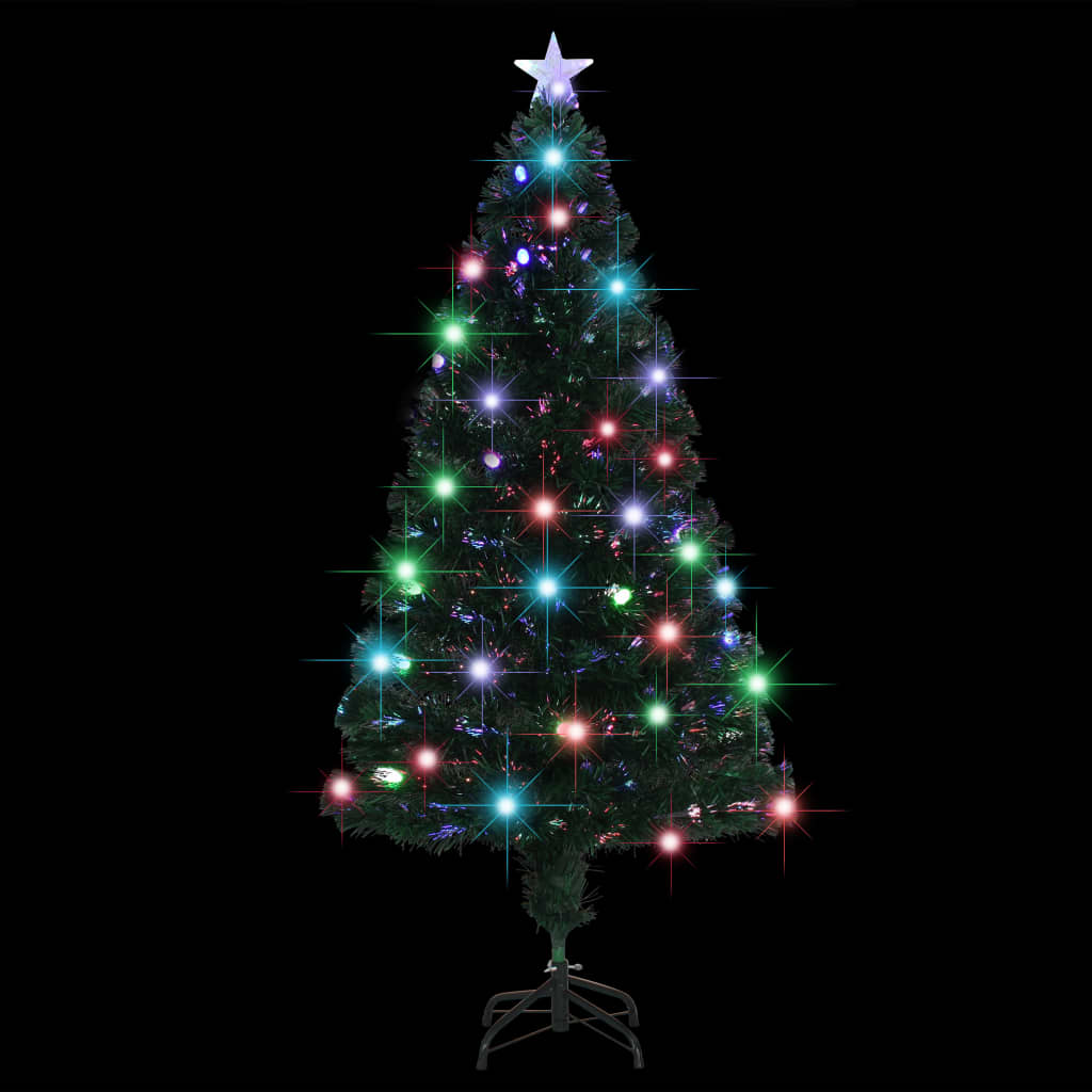 vidaXL Esivalaistu joulukuusi jalustalla 150 cm kuituoptiikka