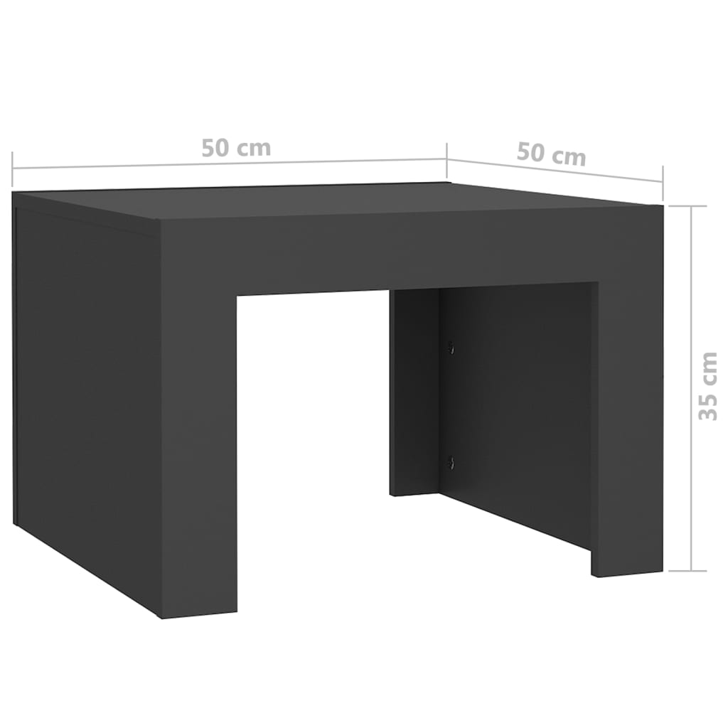 vidaXL Sohvapöytä harmaa 50x50x35 cm lastulevy