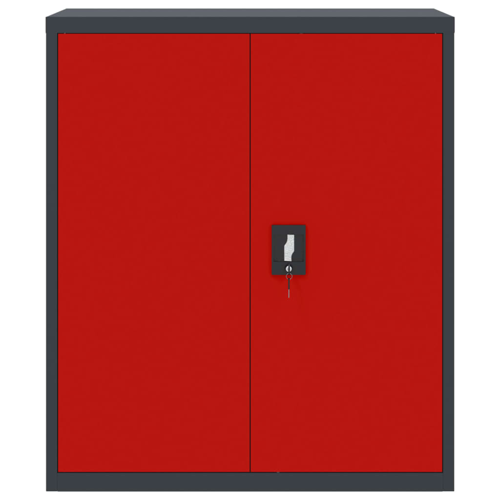 vidaXL Arkistokaappi antrasiitti ja punainen 90x40x105 cm teräs