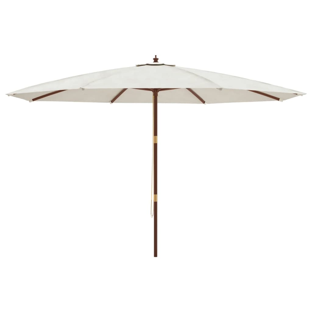 vidaXL Puutarhan aurinkovarjo puutolppa hiekka 400x273 cm