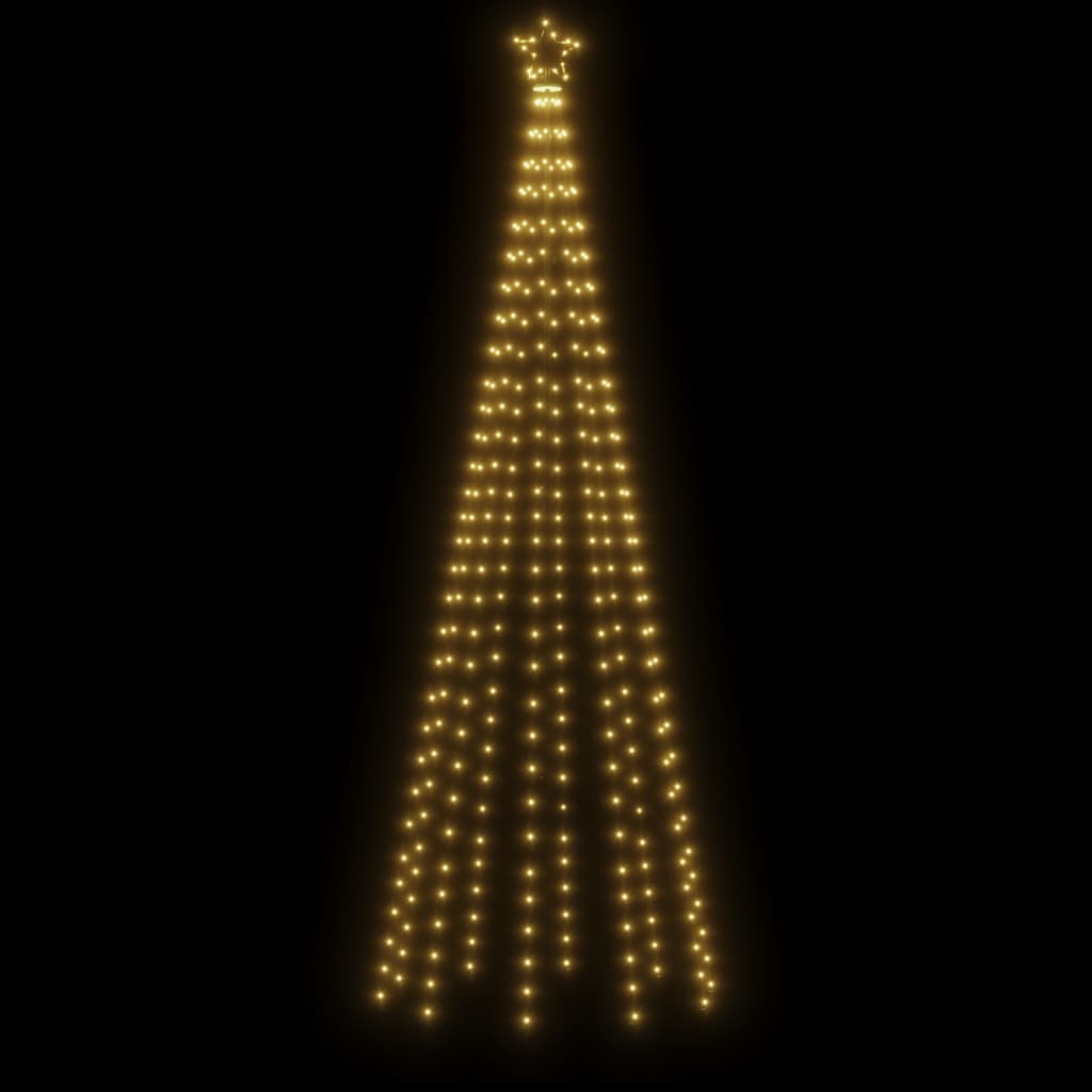 vidaXL Kartio joulukuusi 310 lämpimän valkoista LED-valoa 100x300 cm