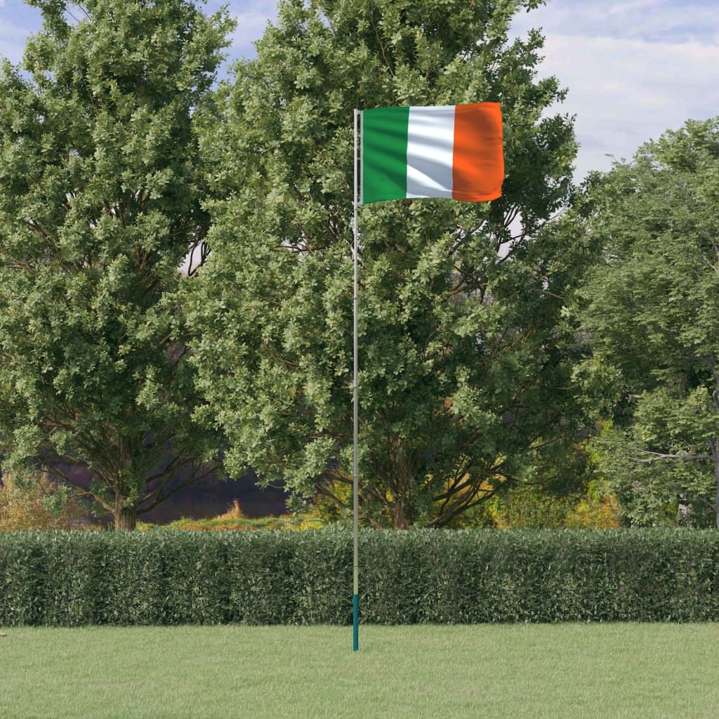 vidaXL Irlannin lippu ja lipputanko 5,55 m alumiini