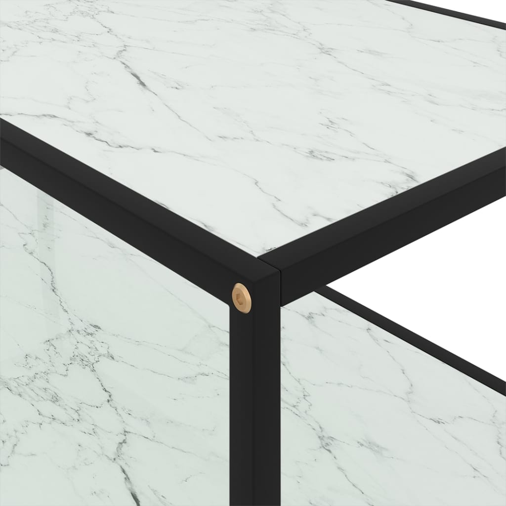 vidaXL Sohvapöytä valkoinen 100x50x35 cm karkaistu lasi