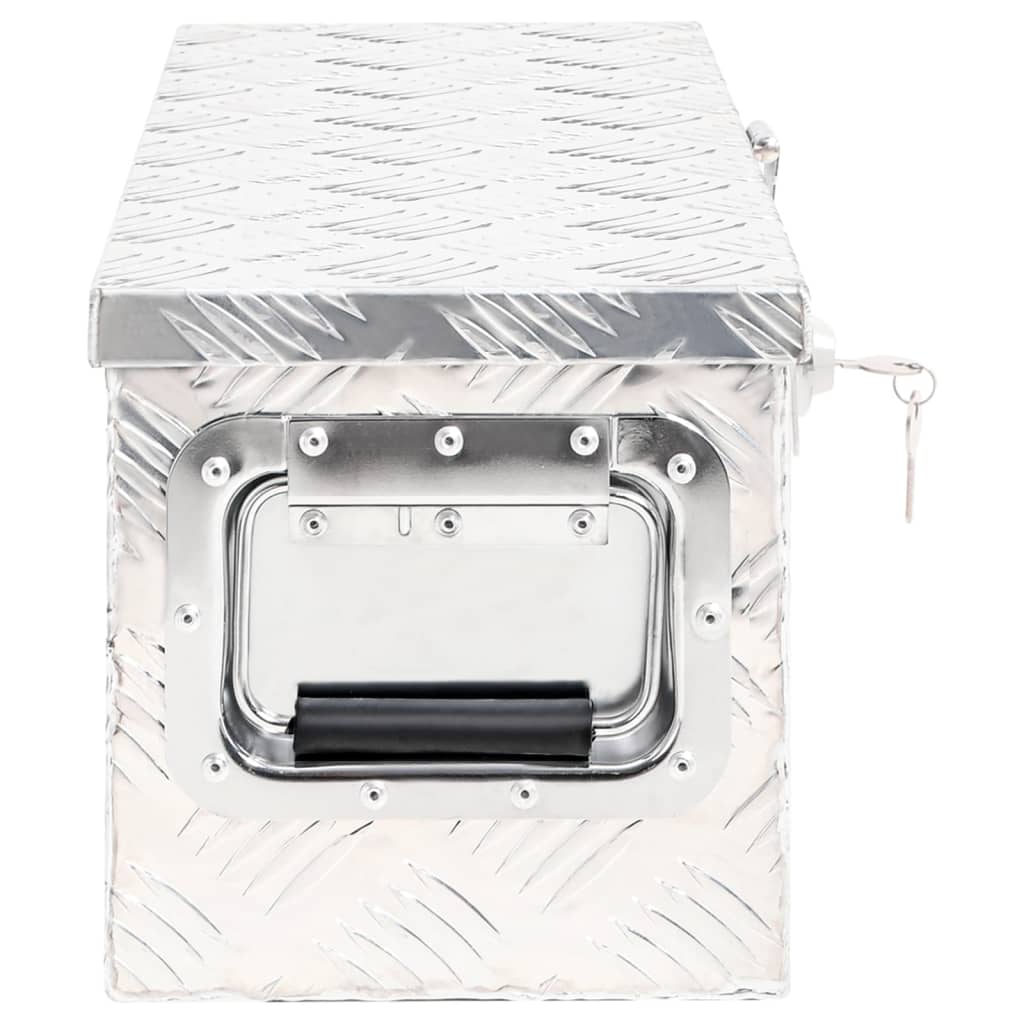 vidaXL Säilytyslaatikko hopea 60x23,5x23 cm alumiini