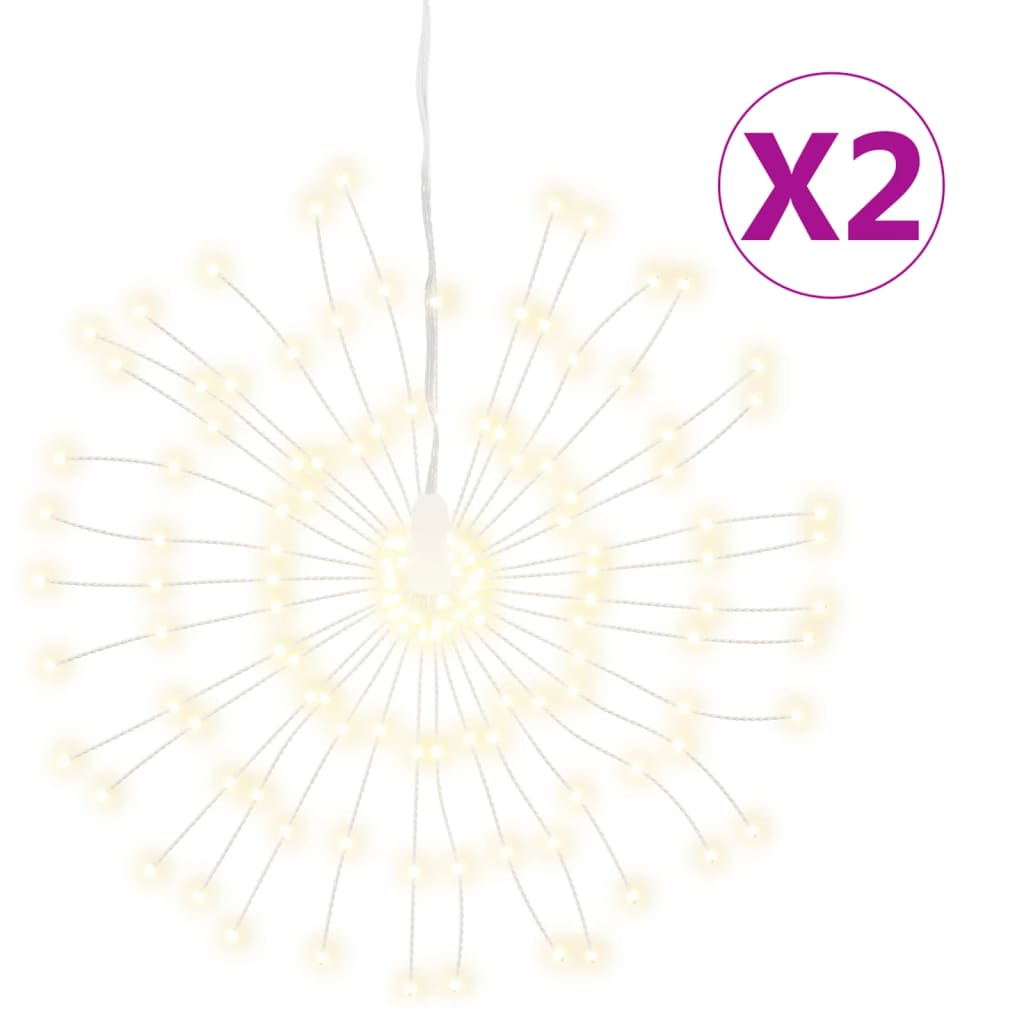 vidaXL Starburst jouluvalot 140 LED-valoa 2 kpl lämmin valkoinen 17 cm