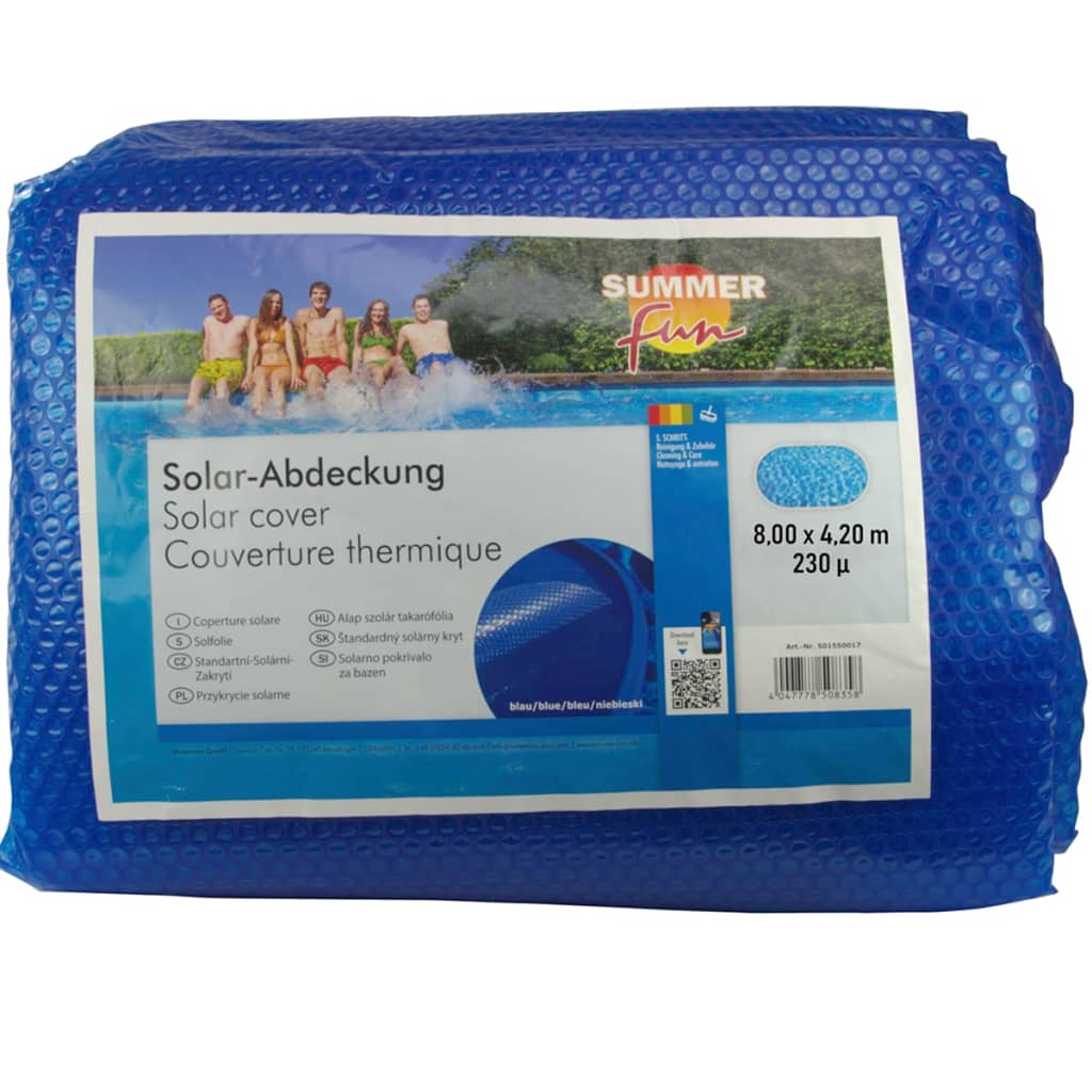 Summer Fun Uima-altaan aurinkosuoja ovaali 800x420 cm PE sininen